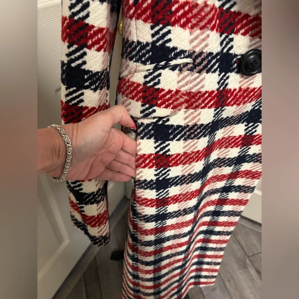 Boden Tweed Wool Blend Coat With Removable Faux Fur Collar - Picture 7 of 16